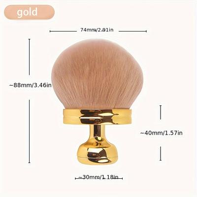 TEMU Large Oval Makeup Brush For Neck & Body - Versatile Powder & Blush Brush, Nylon Bristles, Abs Handle, Types, Professional Makeup Tool|ergonomic |durable Makeup Brush, Makeup Brushe Image