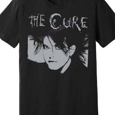 TEMU Men' Cure Graphic T-shirt - Soft Cotton, Short Sleeve, Casual Crew Neck Tee Print, Machine Washable, Casual Attire, Casual Attire Tee | Band Logo Shirt | , Cure Merchandise Image
