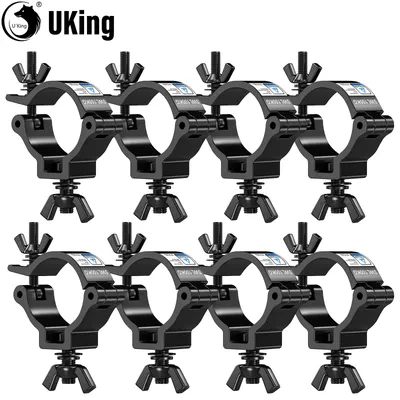 U'King 8Pcs Black Truss Clamps Heavy Duty Stage Lighting Hooks For Hanging DJ Lighting Par Lights