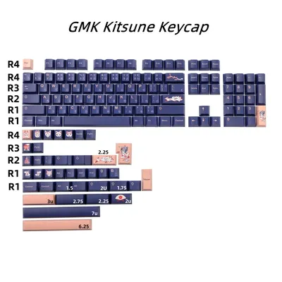 GMK Kitsune Keycap Clone Version Cherry Profile Japanese PBT 142 Keys DYE Sublimation For Mx
