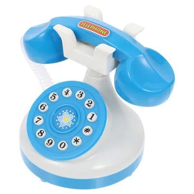 Simulation Telephone Toy Corded Desk Phone for Kids Premium Plastic Safe Cartoon Development Play