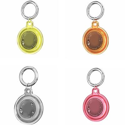 IPX8 Waterproof Holder for AirTag 4 Pack – Full Body Protective Keychain Case with Loop Ring for Apple AirTags, PC TPU Cover for Pet, Wallet, Luggage, Keys