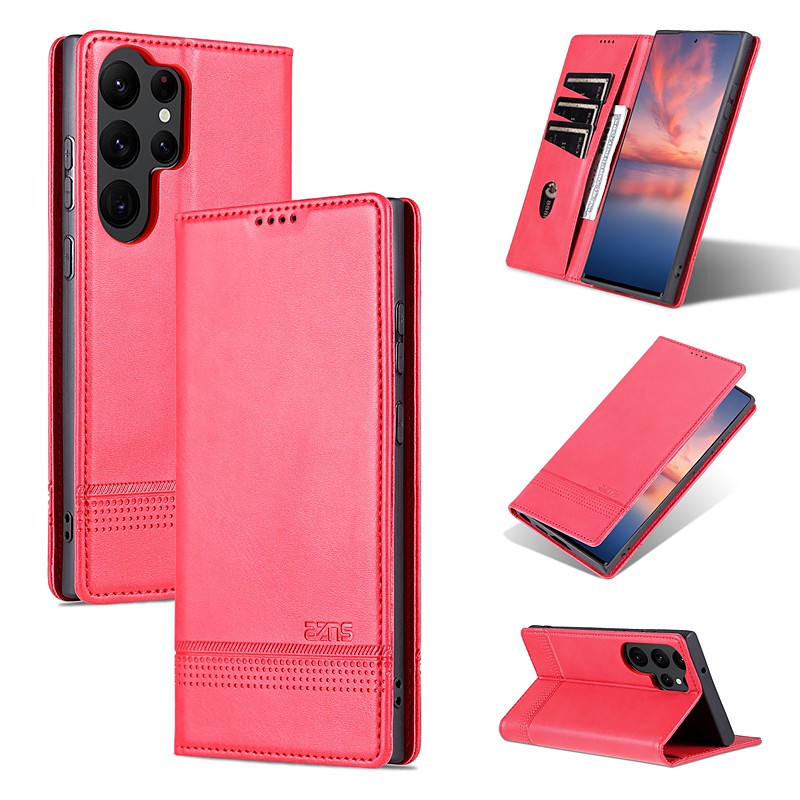 Phone Case For Samsung Galaxy S26 Ultra Plus S25 S24 S23 S24 FE S22 S21 Ultra Plus S20 A55 5G A35 5G Wallet Case Magnetic Full Body Protective Kickstand Retro TPU PU Leather