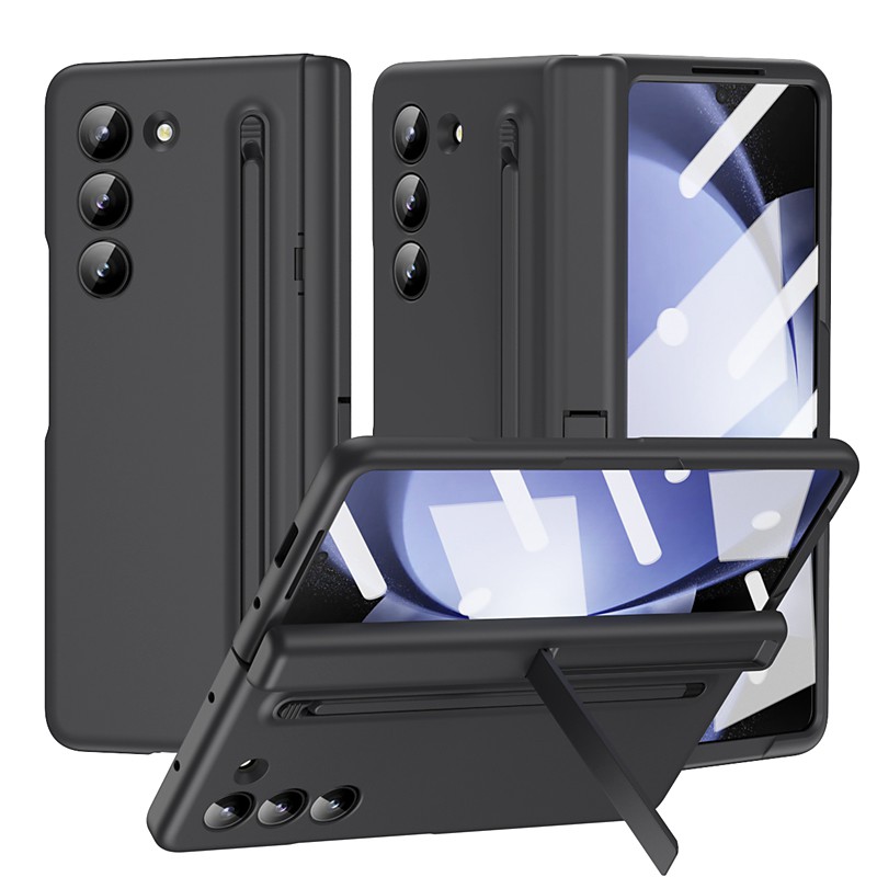 Phone Case For Samsung Galaxy Z Fold 7 Z Fold 6 Z Fold 5 Z Fold 4 Z Fold 3 Back Cover with Stand Holder with Screen Protector Full Body Protective Armor PC