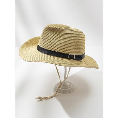 Men's Foldable Straw Cowboy Hat with Black Band – Summer Western Outdoor Hat for Beach, Travel and Casual Wear