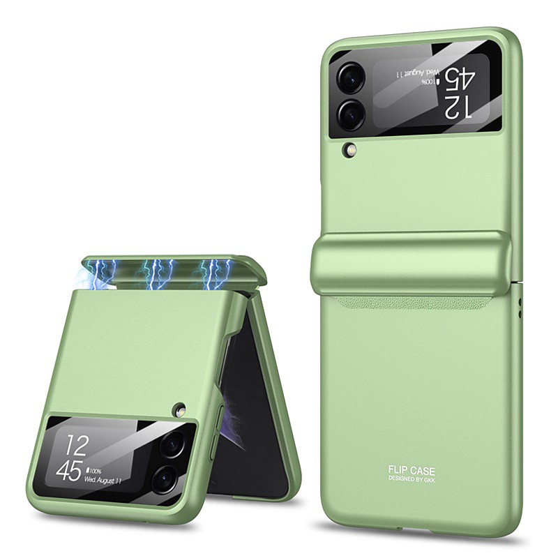 Phone Case For Samsung Galaxy Z Flip 5 Z Flip 4 Z Flip 3 Back Cover Portable Magnetic Full Body Protective Solid Colored TPU