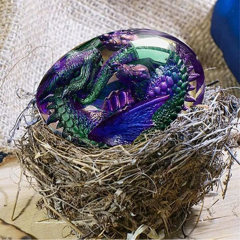 Lava Dragon Egg, Dream Crystal Transparent Dragon Egg, Dragon Egg Crystal, Dragon Statue Decor, Crystal Transparent Lava Dragon Egg Resin Handmade Sculpture Ornaments Souvenir