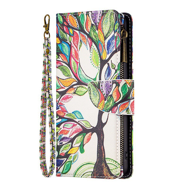 Phone Case For Samsung Galaxy S26 Ultra Plus S25 S24 S23 S22 S23 FE S21 Ultra Plus S20 A35 5G A25 Wallet Case with Stand Holder Zipper with Wrist Strap Retro TPU PU Leather