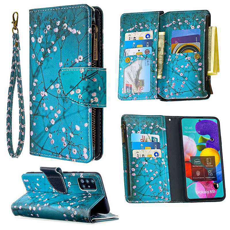 Phone Case For Samsung Galaxy S26 Ultra Plus S25 S24 S23 S22 S21 FE S21 Ultra Plus A34 A54 A73 Wallet Case Pattern with Phone Strap Magnetic Flip Flower PU Leather