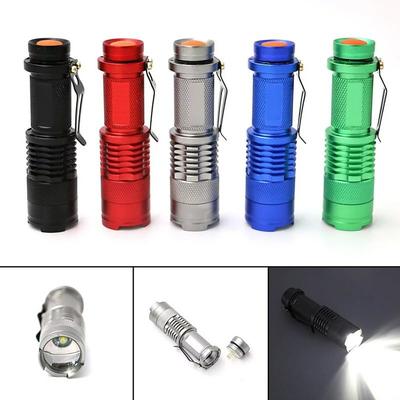 Alonefire SK68 Zoom Red Light Flashlight Mini Portable Belt Clip Tactical Focusing Zoom Torch Beekeeping Fishing Blood Vessels Search Ms Travel Hotel Camera Detector Outdoor Signal Red Lights