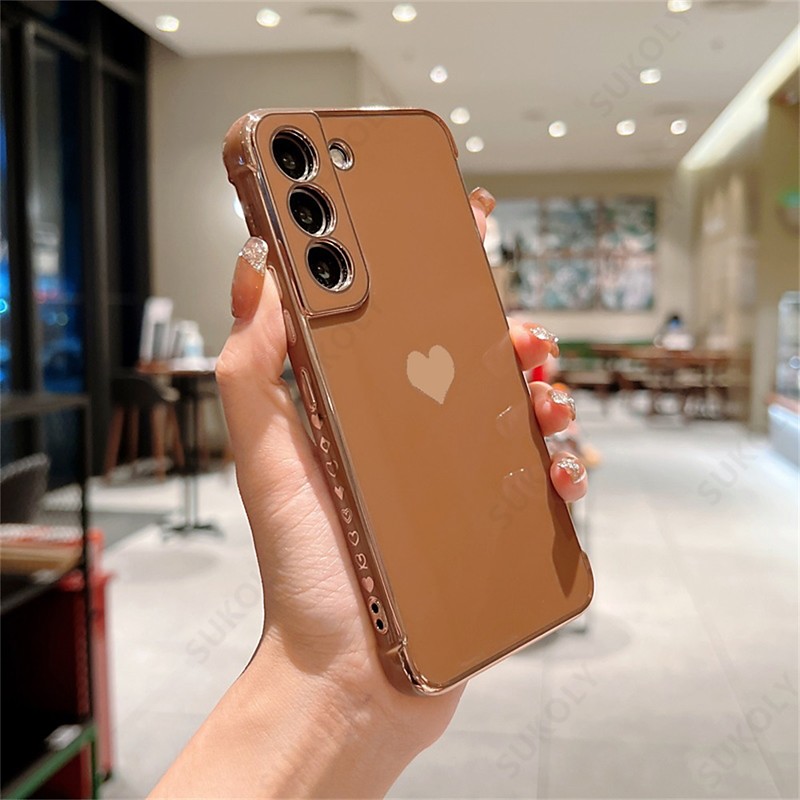 Phone Case For Samsung Galaxy S26 Ultra Plus S25 S24 S23 S22 S21 FE S21 Ultra Plus A14 A34 A54 Classic Series Plating Full Body Protective Dustproof Solid Colored TPU