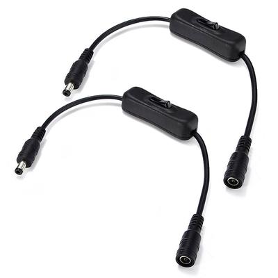 2pcs 30cm DC 5.5mm x 2.5mm Male to Female Switch Connecting Cable (suitable for LED CCTV security camera)
