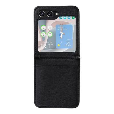 Phone Case For Samsung Galaxy Z Flip 7 Z Flip 6 Z Flip 5 Z Flip 4 Back Cover Magnetic Support Wireless Charging Card Slot Retro TPU PU Leather