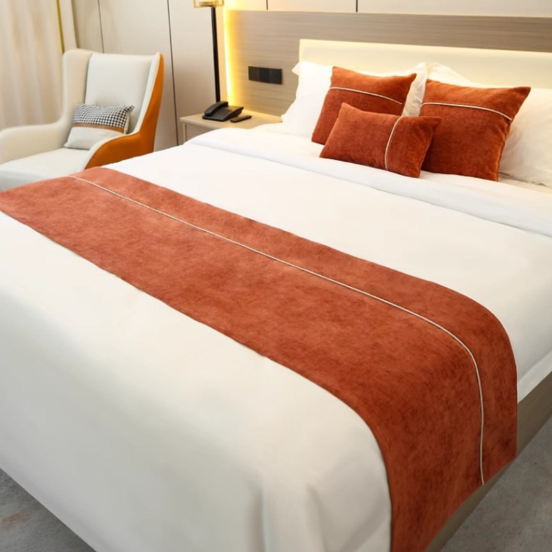 Bed Runner Bed Scarf, Velvet Decorative Bed Scarf for Home Hotel Bedspreads Scarves Protection Modern Solid Bed Runner for Foot of Bed Home Bedroom Bedding Decoration