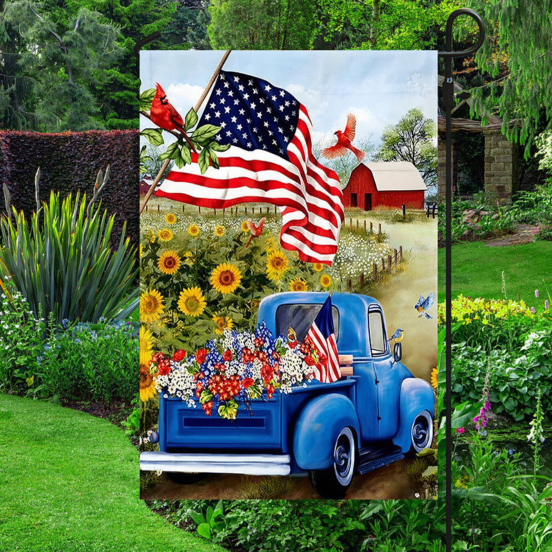 4th of July Independence Day Garden Flag 12 x 18 Inch Yard Flags, Small Garden Flags for Outside,Memorial Day Outdoor Flags, Holiday Garden Flags for All Seasons