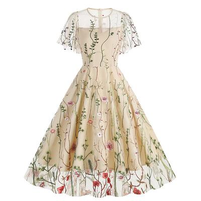 1950s Cocktail Dress Dailywear Dress Party Costume A-Line Dress Floral Fancy Dress Women's Christmas Halloween Carnival Event / Party Cocktail Party Prom Adults' Dress Homecoming Dresses