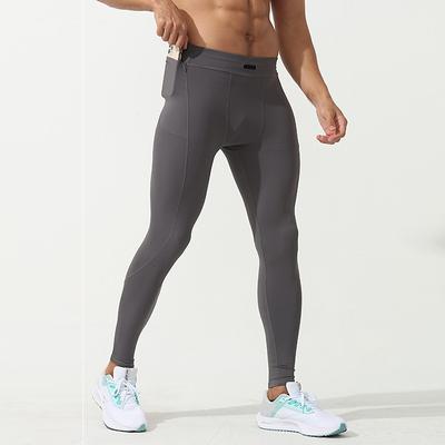 Men's Running Tights Leggings Compression Tights Leggings Elastic Waistband Base Layer Outdoor Sports Outdoor Athletic Fall Quick Dry Soft Compression Sweat wicking Power Flex Marathon Running