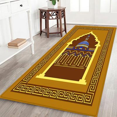 Muslim Prayer Rug Flannel Bathroom Carpets Rugs Bath Mat Bath Rugs Anti-Slip Kitchen Mats Bathroom Mat Bathroom Carpets for Halloween Decoration