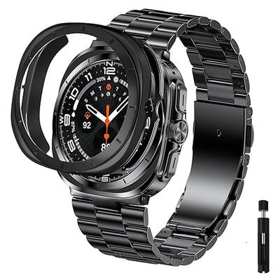 Watch Band for Samsung Galaxy Watch 7/6/5/4 40/44mm, Watch 5 Pro 45mm, Watch 6 Classic 43/47mm, Watch 4 Classic 42/46mm Watch Ultra 47mm Stainless Steel Replacement Strap with Removal Tool