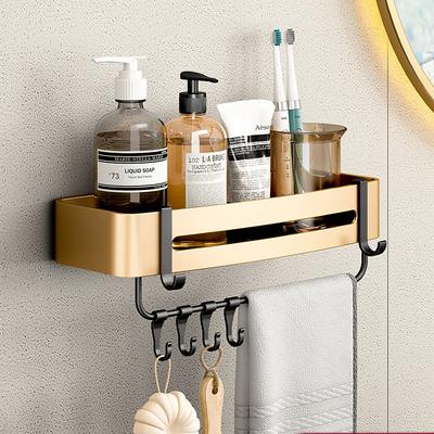 Shower Caddy Bathroom Corner Shelf Bathroom Shower Caddy Organizer for Kitchen Toilet No Drilling 2-tier Bathroom Corner Shelves Shower Caddies(BlackGolden)