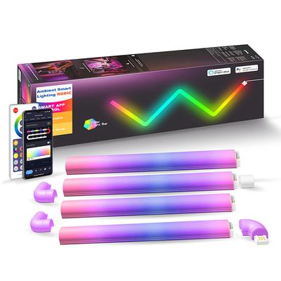 LED Smart Light RGBIC 3D Wall Light Glide Smart Wall Sconces for Gaming and Living Room Multicolor Customizable Music Sync Game Decor LED Light Bar Works with Alexa and Google Assistant