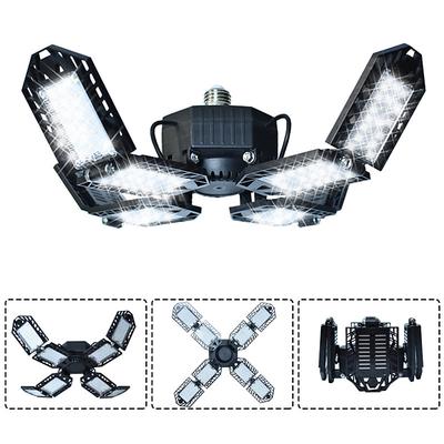 LED Garage Lights Bulb 6/8/10 Panels 200W 20000LM 6500K Led Shop Light with Deformable Panels Basement Barn Light Garage Ceiling Lights