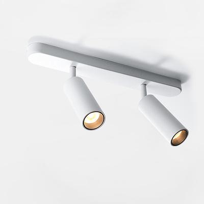 LED Ceiling Spotlights Adjustable Dimmable Fixed Track Lighting Kit, 25.4cm 2 Way Black Ceiling Mount Spot Light Fixtures, Directional Spotlight Accent Lamps for Kitchen Gallery Hallway (3 Color Mode)