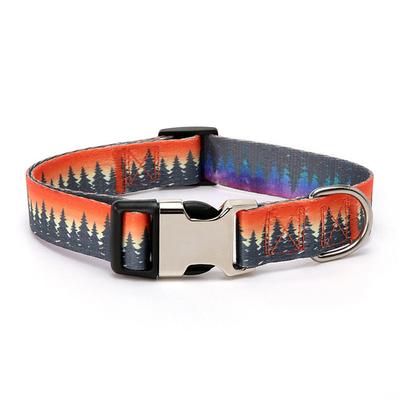 Dog Collar Shiny Reflective Nylon Dog Collar Dog Name Dog Tag Anti Drop Embroidered Pet Collar