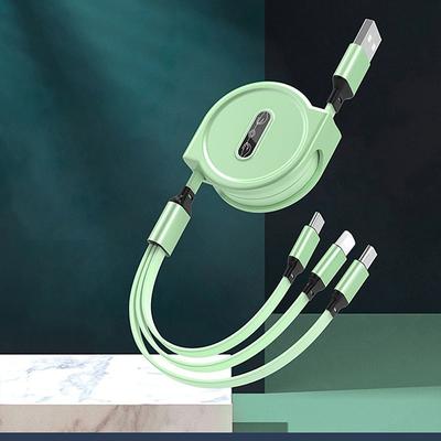 2023 New 3 In 1 Retractable USB Cable Mobile Phone Universal Charger Cable Fast Charging Cable USB Cable for Iphone for samsung for HUAWEI for Xiaomi for OPPO for Google