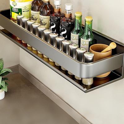 Hanging Spice Rack Bathroom Wall Shelf, 30/40/50cm Wall Mounted Spice Rack Cabinet Wall Spice Rack Organizer Waterproof and Rustproof Seasoning Organizer