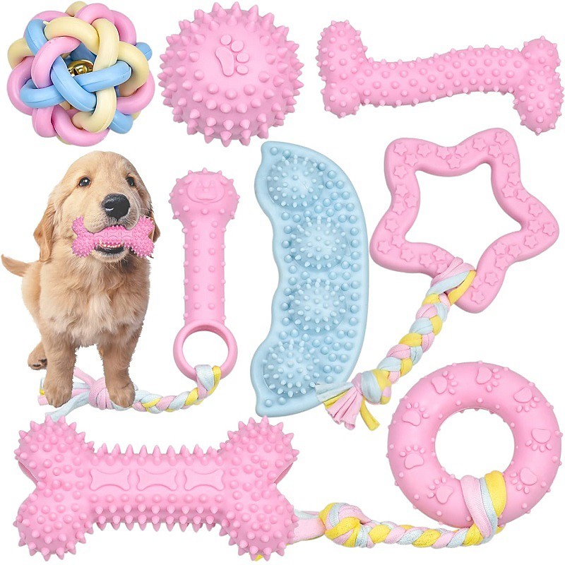Ball Chew Toy Ball Launchers Interactive Toy Squeak Toy with Durable Pet Exercise Releasing Pressure Teething Rope Toy Teething Toy for Dog Indoor Outdoor Pet Play