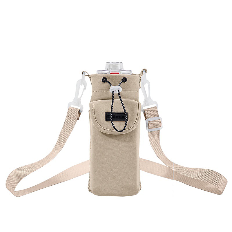 Waterproof Nylon Crossbody Bag for Water Bottles for Outdoor Travel, Portable Bottle Protective Case Holder with Shoulder Strap (Water Bottle Not Included)