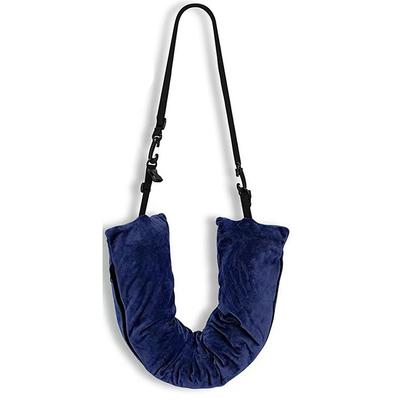 Stuffable Travel Neck Pillow, Velvet Travel Pillow for Extra Luggage, Stuffable Pillow with Adjustable Neck Size, Travel Essentials,Packable Airplane Travel Pillow, No Filler