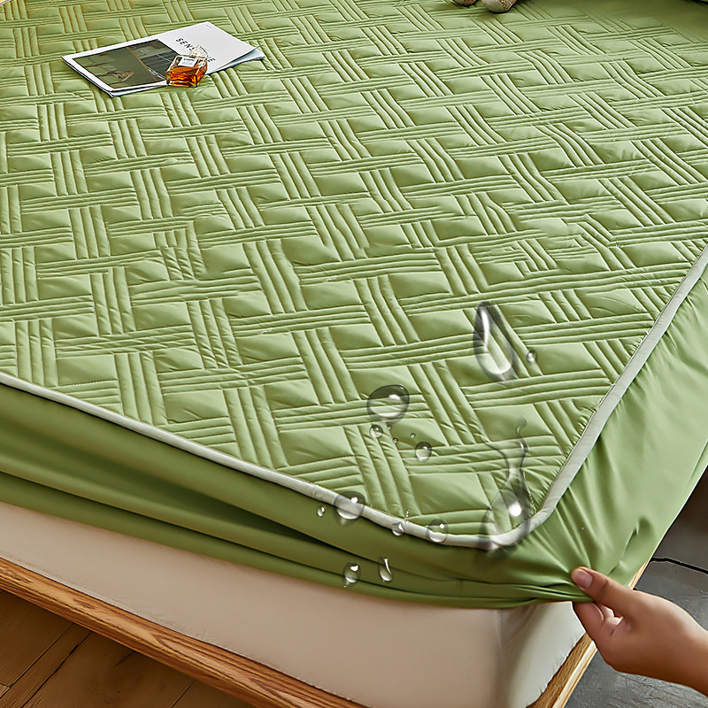 Queen Full King Protective Bed Cover Waterproof Mattress Protector Quilted Fitted Sheet Mattress Pad 360°All-Package Bed Protector Mattress Cover Anti-Slip Breathable Cool Skin-Friendly