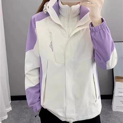 Women's Softshell Jacket Hiking Jacket Winter Outdoor Color Block Thermal Warm Fleece Lining Windproof Water Resistant 3-in-1 Jacket Lightweight Jacket Windbreaker Jacket Traveling Light Pink White