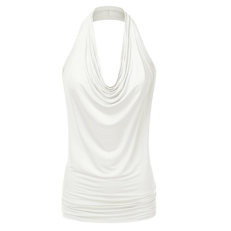 Women's Tank Top Yoga Top Halter Neck Quick Dry Comfortable Breathable Open Back Sleeveless Sports Solid Color Top For Gym Workout Running Fitness Activewear