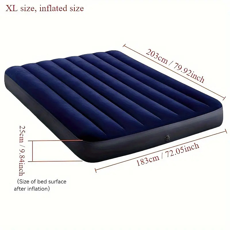 Pack of 1 Inflatable Mattress Household Single Double Thickened Lazy Bed Outdoor Portable Lunch Break Folding Air Mattress Bed Comfortable Outdoor Camping and Hiking
