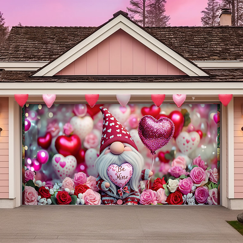 Wedding Outdoor Decorations Garage Door Cover Banner Gnomes Large Backdrop Decoration for Outdoor Garage Door Home Wall Decorations Event Party Parade