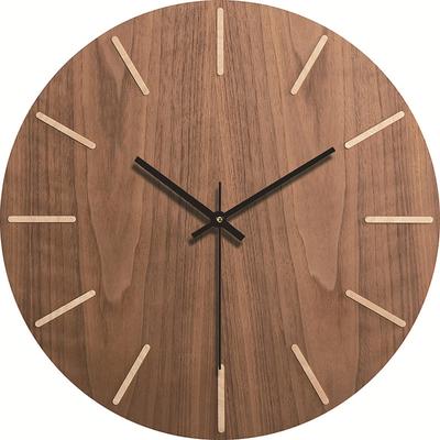 Wall Clock Simple Modern Design Wooden Clocks for Bedroom Wood Wall Watch Home Decor Silent Digital Large Wall Clock Kitchen Solid Wood Wall Clock Mute Clock Living Room Home Office Quartz 30 cm