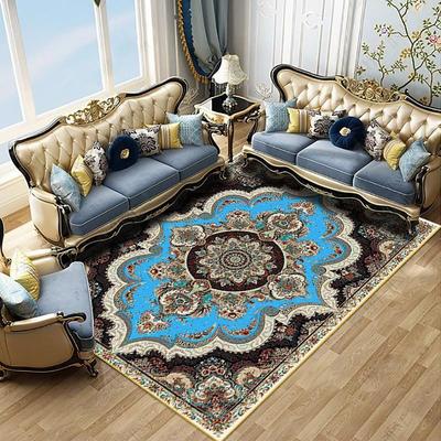 Large Floral Area Rugs Oriental Non-slip Crystal Velvet Plush Carpet Vintage Fluffy Rug Machine Washable Soft Thickened Shaggy Carpet For Living Room Bedroom Floor