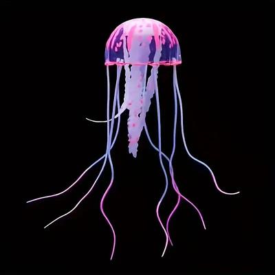 1Pcs Artificial Vivid Jellyfish Silicone Fish Tank Decoration Aquarium Decoration Fish Tank Simulation Coral Plant Decoration