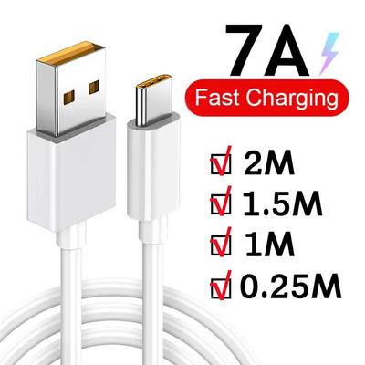 7A 100W Type C USB Cable Super-Fast Charge Cable For Huawei Mate 40 30 Xiaomi Samsung Fast Charging USB Charger Cables Data Cord Good Quality And Durable Gift For Birthday/Easter/Boy/Girlfriends