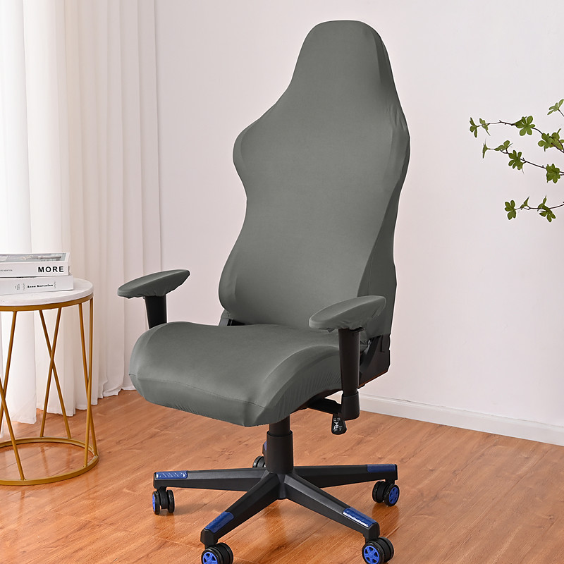 Split Office Chair Cover Gaming Burgundy Chair Covers Printed Stretch Computer Game Chair Slipcover for Leather Office Game Reclining Racing Ruffled Gamer Chair Protector