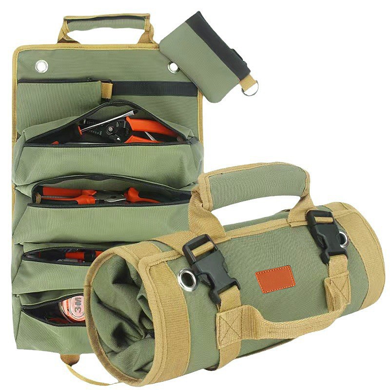 Tool Bag Tool Roll Organizer Roll Up Tool Bag With Detachable Pouches, Heavy Duty Tool Organizers With 6 Tool Pouches - Tool Roll Pouch For Mechanic, Electrician Hobbyist