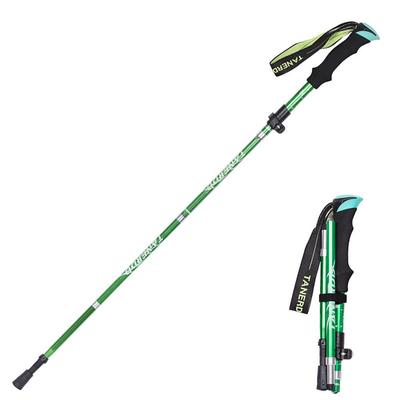 Adjust 5-section Trekking Pole Aluminum Alloy Foldable Ultra-light Telescopic Outdoor Hand-carrying Hiking Sticks Fold Trekking Poles Camping Portable Walking Hiking Stick Walking Stick