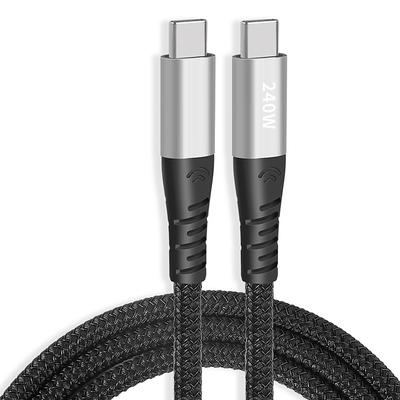 1 Pack USB 3.0 Cable 100W 3.3ft USB C to USB C 6 A Charging Cable Fast Charging High Data Transfer Nylon Braided Right Angle Durable For Macbook iPad Samsung Phone Accessory