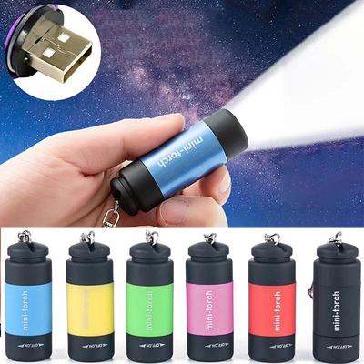 Mini USB Rechargeable Flashlight Keychain Torch Finger Light Camping Light Suitable for Doctor Reading Outdoor