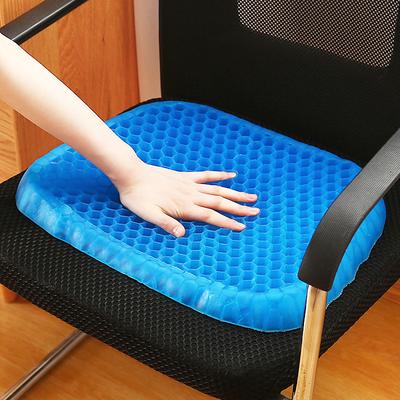 Gel Seat Cushion Pressure Relief Cushion Cooling Thick Big Breathable Honeycomb Gel Cushion Absorbs Pressure Points With Non-Slip Cover Wheelchair