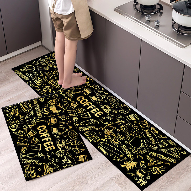 2 Piece Waterproof and Oil-Proof Kitchen Anti-Slip Mat, Bathroom Anti-Slip Mat, Bedroom Cushion, Living Room Carpet, Door Mat, Kitchen Carpet- 40 60cm 40 120cm