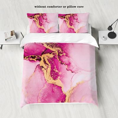 Black White Marble 3D Printed 3-Piece Set of Down Duvet Covers 100% Cotton for Hotels Bedrooms Guest Rooms Bedding Sets Comfy Sets
